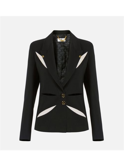 TWO-TONE CUT-OUT JACKET ELISABETTA FRANCHI | GI19861E2685 nero/burro